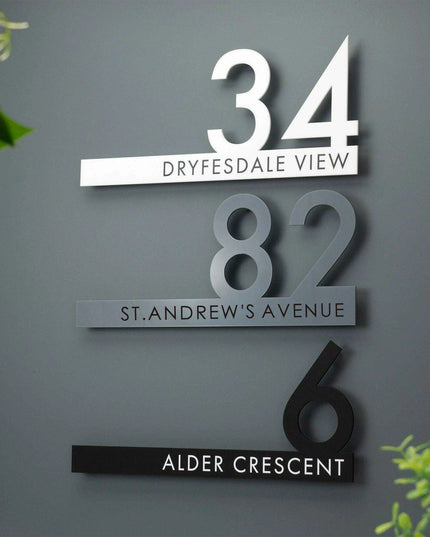 Personalized Elegant Acrylic House Number Sign - Modern and Weatherproof