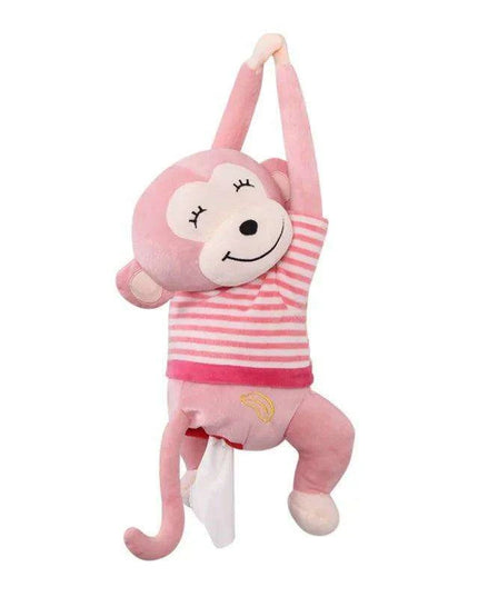 Monkey and Bunny Plush Tissue Box Cover - Ideal for Car and Home