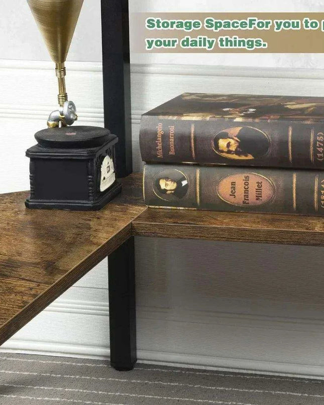 Space-Saving Triangular Corner Desk with Functional Storage and Roomy Workspace - Modern Computer Table