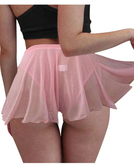 Chic Summer High-Waisted Ruffled Mesh Skort