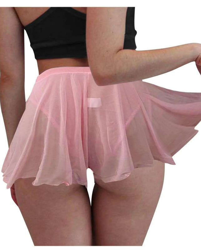 Chic Summer High-Waisted Ruffled Mesh Skort