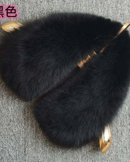Luxury Fox Fur Winter Scarf with Versatile Detachable Collar - A Statement of Winter Elegance