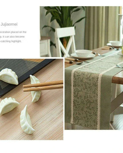 Charming Ceramic Dumpling Chopsticks Holder Set for Elegant Japanese Dining