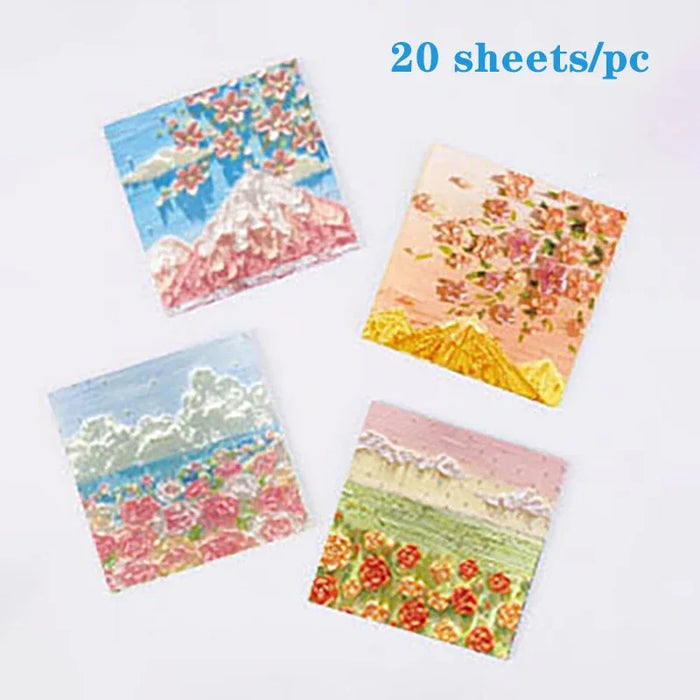 Vintage Landscape Oil Painting Memo Pads - Artistic Office Stationery for Retro Vibes