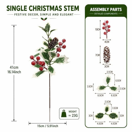 Artificial Floral Decor Christmas Pine Cone Red Christmas Berry Fake Flowers Xmas Gift Box Decor DIY Home Christmas Ornament artificial-floral-decor-christmas-pine-cone-red-christmas-berry-fake-flowers-xmas-gift-box-decor-diy-home-christmas-ornament