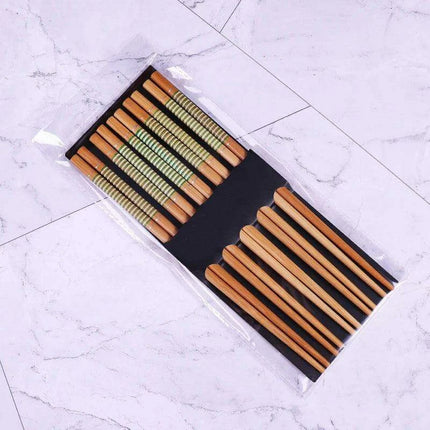 Eco-Friendly Bamboo Chopsticks Set - 5 Pairs for Sushi and Asian Delicacies