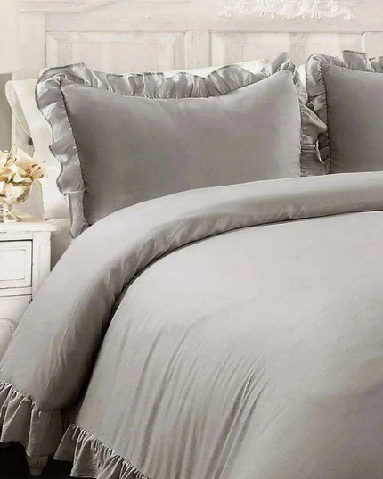 Reyna Luxe Ruffled King Bedding Ensemble with Coordinating Pillow Shams