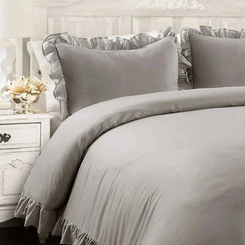 Reyna Luxe Ruffled King Bedding Ensemble with Coordinating Pillow Shams