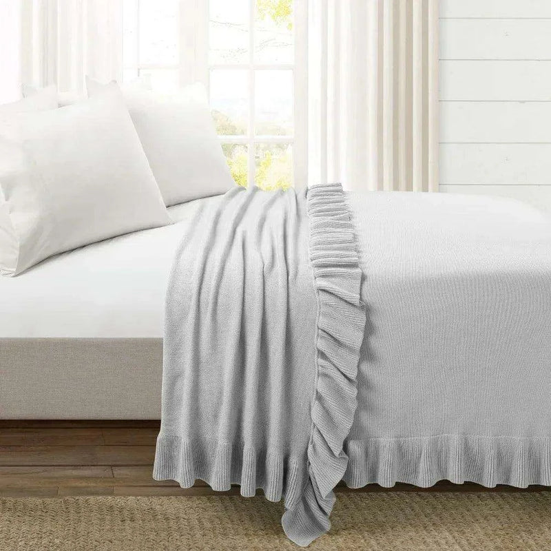 Reyna Luxe Ruffled King Bedding Ensemble with Coordinating Pillow Shams