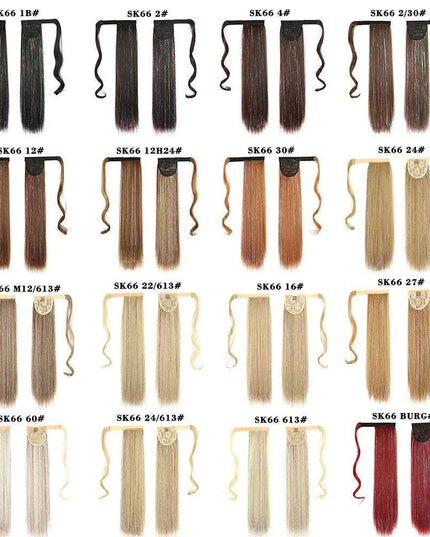 Elegant Length: 22-Inch Synthetic Hair Extensions for Instant Glamour