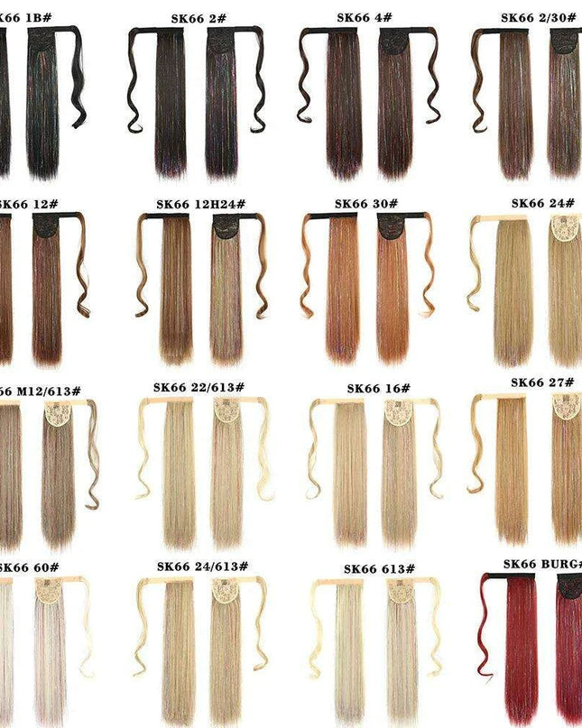 Elegant Length: 22-Inch Synthetic Hair Extensions for Instant Glamour