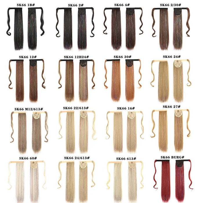 Elegant Length: 22-Inch Synthetic Hair Extensions for Instant Glamour
