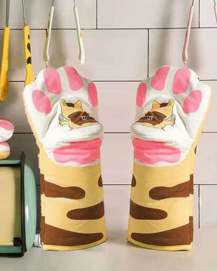 Adorable Cat Paw Design Cooking Glove for Baking Enthusiasts