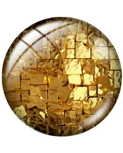 Luxurious Gold-Inspired Glass Cabochon Collection - 10 Distinct Sizes