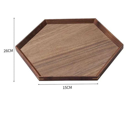 Nordic Elegance Black Walnut Serving Tray - Perfect for Hosting Teas and Fruits