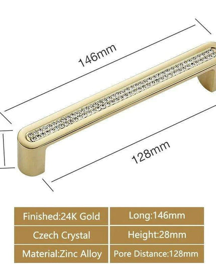 Luxurious Gold and Crystal Cabinet Pulls - Exquisite Design and Lasting Quality