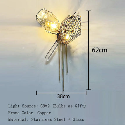 Modern Artistic Gold LED Glass Chandelier — Multi-Form, Custom Sizes