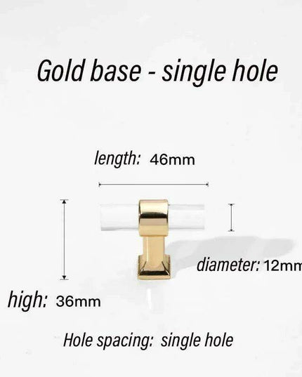 Luxurious Gold Acrylic Drawer Handles with Crystal Detailing - Chic Cabinet Pulls