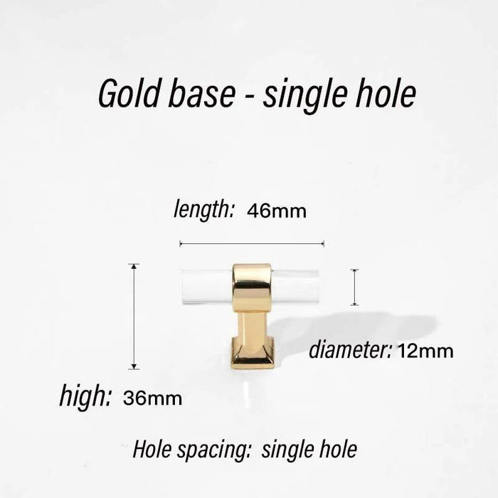 Luxurious Gold Acrylic Drawer Handles with Crystal Detailing - Chic Cabinet Pulls
