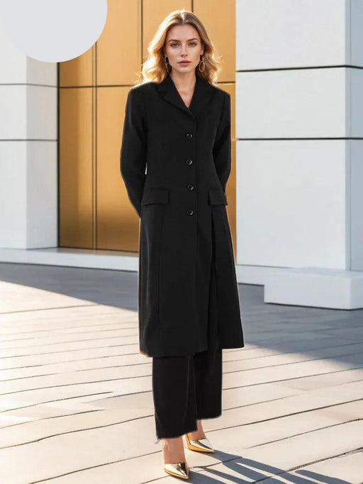 Chic Asymmetric Waist Trench Coat with Contemporary Flair - Autumn 2024 Collection