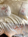 Luxurious Chinese Floral Embroidered Lyocell Cotton Silky Soft Bedding Ensemble with Duvet Cover, Flat/Fitted Sheets & Pillowcases