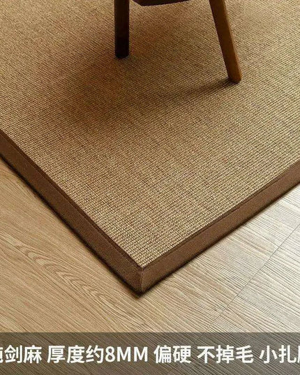 Vintage Chinese-Inspired 100% Sisal Tatami Floor Mat - Elegant 200x300cm Rug for Living Room, Bedroom, and Tea Table