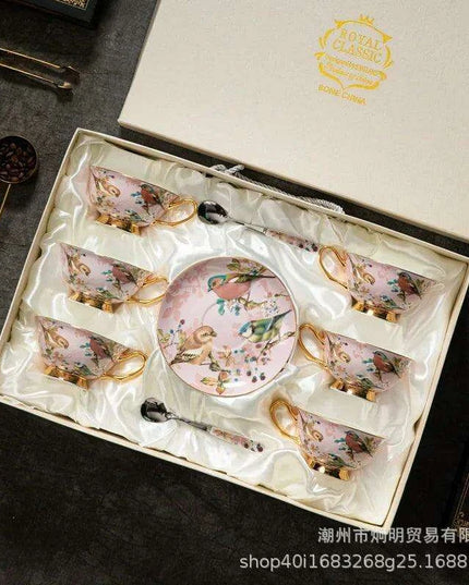 Luxurious European Bone China Tea Cup Set for Timeless Elegance
