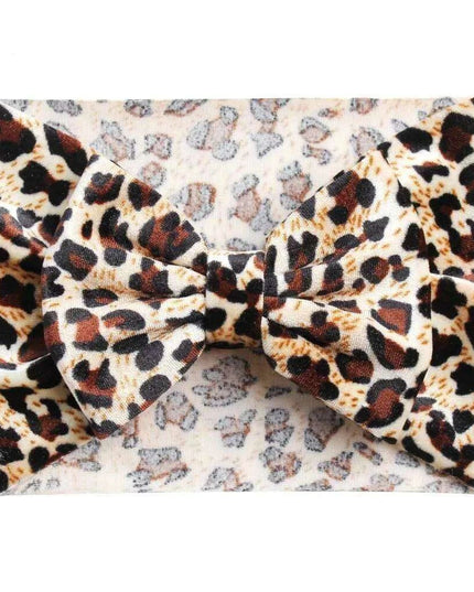 Leopard Print Velvet Headband and Hair Bow Set - Stylish Hair Accessories for Fashion-Forward Girls