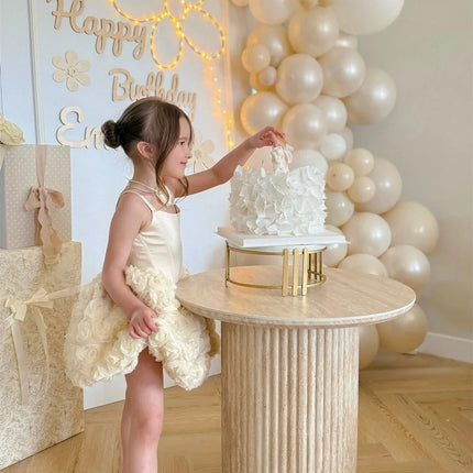 Mouzhatee A-Line 3D Flower Kids Birthday & Wedding Party Dress