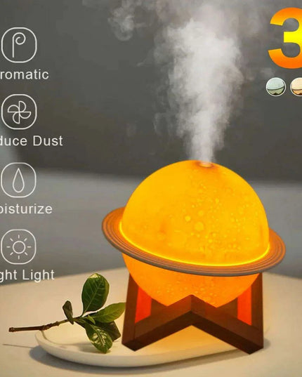 200ML USB 3D Moon Planet Aroma Diffuser & Humidifier - Portable Night Light for Home & Office Ambiance