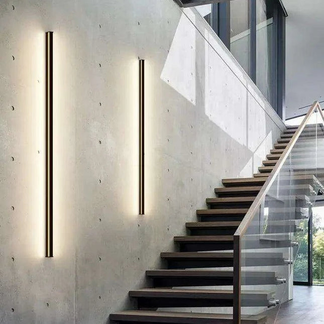 Sleek Nordic Waterproof LED Strip Wall Lamp Set with Remote Control - Ideal Outdoor Lighting Solution