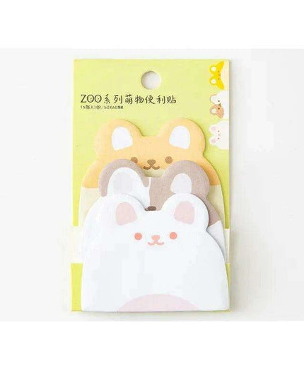 Charming Cat and Bunny Sticky Note Collection - Delightful Animal Memo Pads for Creative Organization