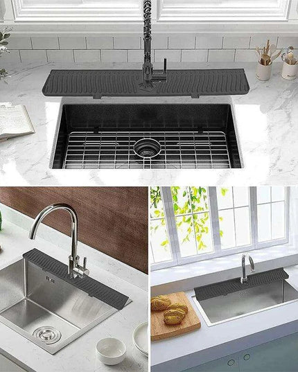 Versatile Silicone Splash Guard Mat with Drip Catcher for Kitchen and Bath