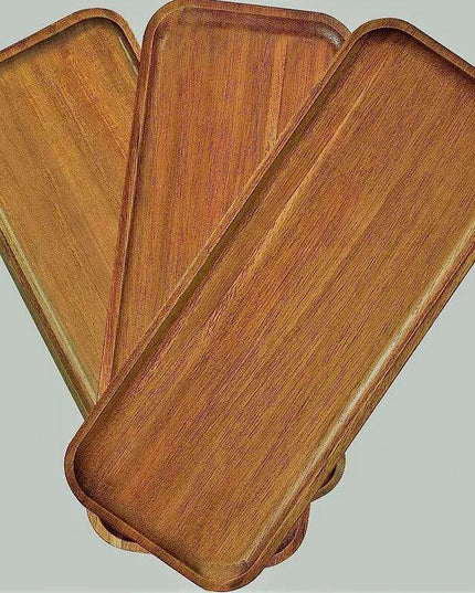 Japanese-Inspired Solid Wood Round Dessert Serving Plate - Ideal for Snacks & Dried Fruits