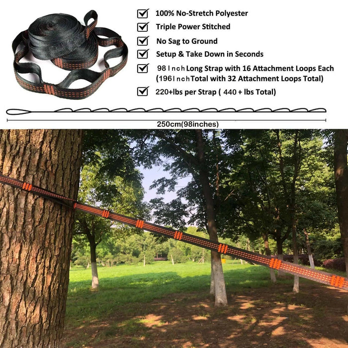 Zowee Ultimate Adventure Hammock Set with Tree Straps & Heavy-Duty Carabiners | Ultra-Durable Parachute Nylon