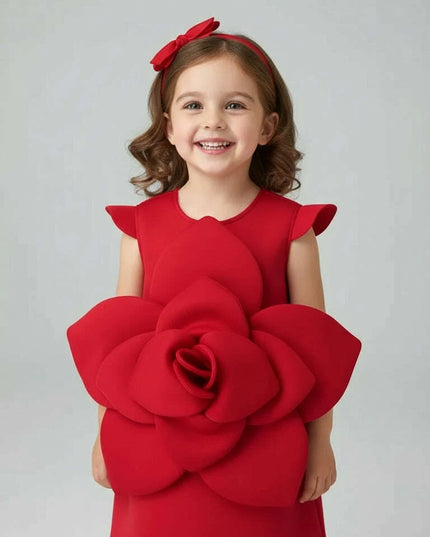Elegant Floral Summer Dress for Girls - Perfect Party and Stage Show Outfit