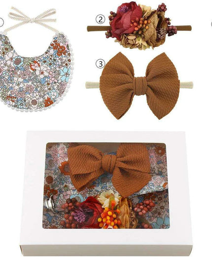 Charming Holiday Floral Baby Bib Set with Pacifier Clip - Perfect Christmas Gift