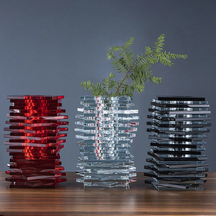 Elegant Crystal Glass Vase Duo for Sophisticated Floral Displays