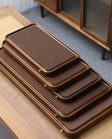Elegant Bamboo Tea Tray with Drainage for Traditional Kung Fu Ceremony