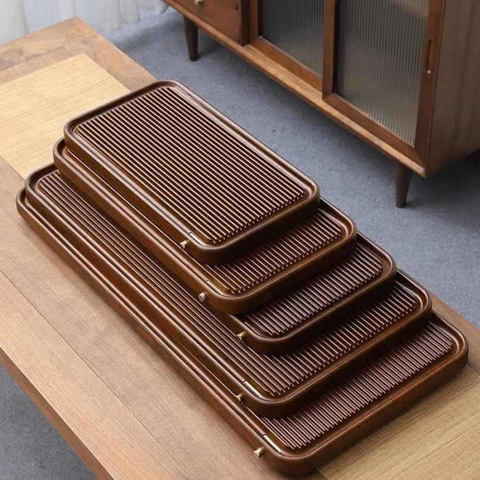 Elegant Bamboo Tea Tray with Drainage for Traditional Kung Fu Ceremony