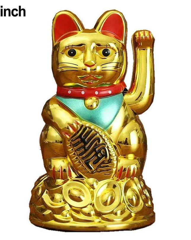 Solar Golden Waving Cat - Eco-Friendly Maneki Neko for Prosperity and Good Luck Decor