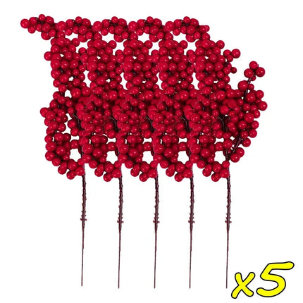 Christmas Artificial Berries Stem Red Holly Berry Fake Flowers Plant Xmas Tree 2027 New Year Party Home Decor Navidad Ornament christmas-artificial-berries-stem-red-holly-berry-fake-flowers-plant-xmas-tree-2027-new-year-party-home-decor-navidad-ornament