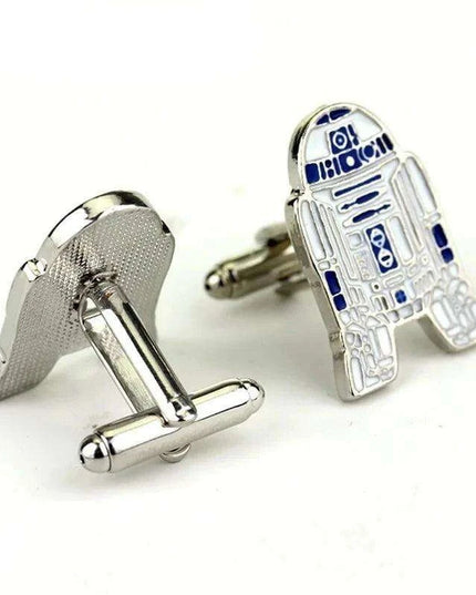 R2-D2 Movie-Inspired Cufflinks: Stylish Alloy Accessories for Star Wars Enthusiasts