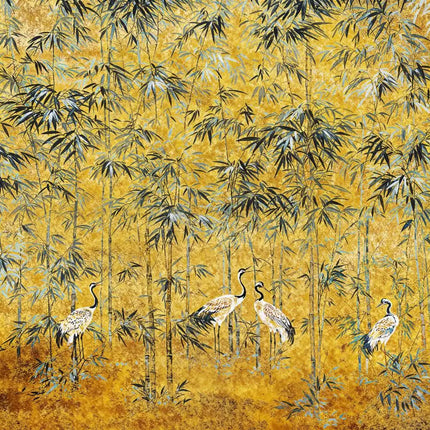 Très Elite 3D Light Luxury Japanese Red Crowned Crane Wallpaper, Remov