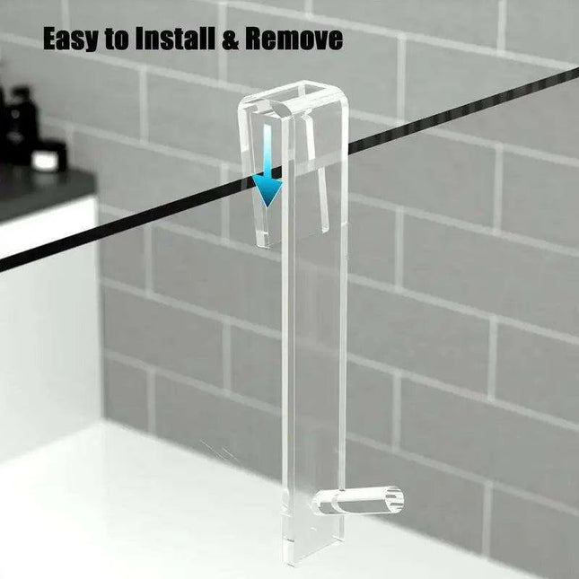 Frameless Acrylic Shower Door Organizer - Effortless Installation with No Drills Required