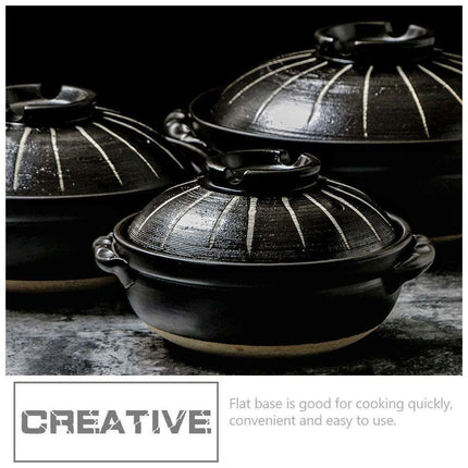 Elegant Japanese Ceramic Soup Pot - 2.6L Versatile Stovetop Cookware