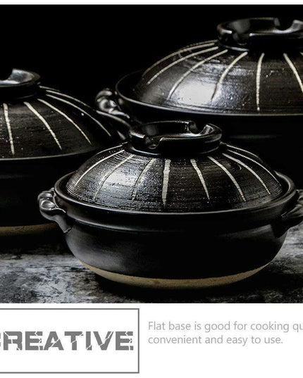 Elegant Japanese Ceramic Soup Pot - 2.6L Versatile Stovetop Cookware