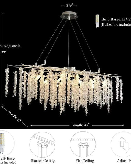 Nature's Elegance: Luxurious LED Crystal Chandelier for Exquisite Home Illumination