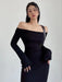 Elegant Korean Off-Shoulder Maxi Dress - Winter Wardrobe Essential