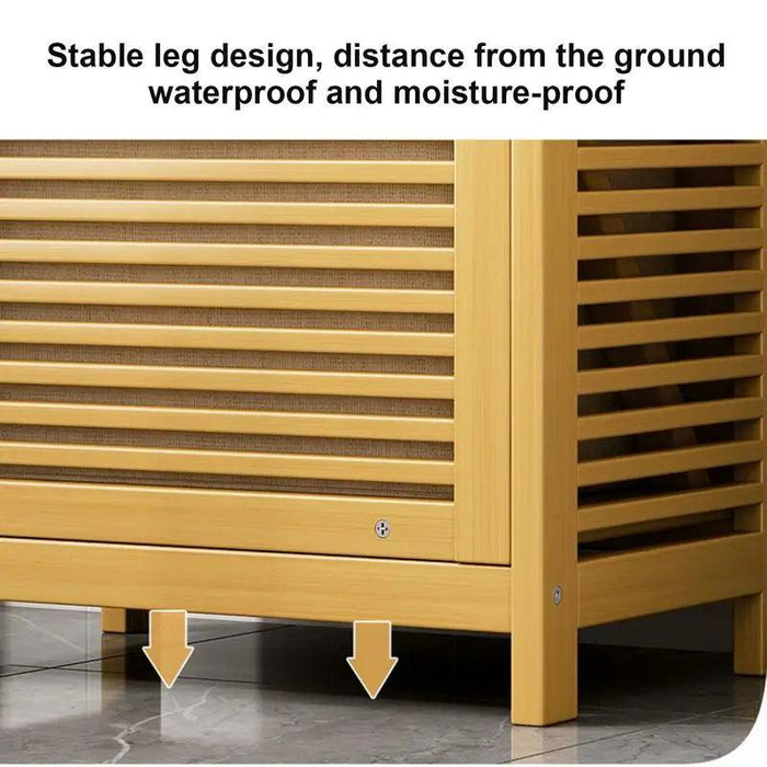 Stylish Bamboo Laundry Hamper with Tilt-Out Basket and Multi-Tier Shelving Unit